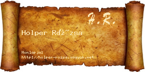 Holper Rózsa névjegykártya